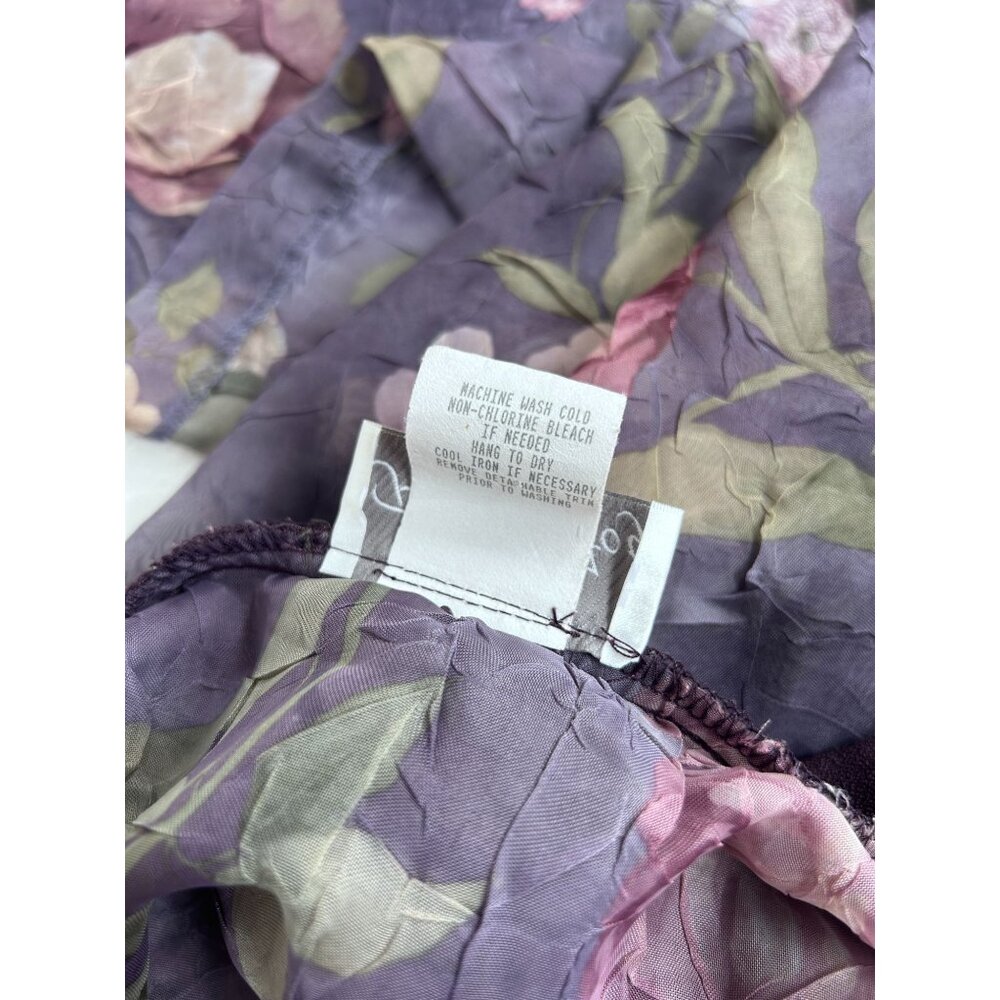 Pride & Joy Womens Floral Purple Sheer Open Front Cardigan Jacket Size 16W - Picture 5 of 9
